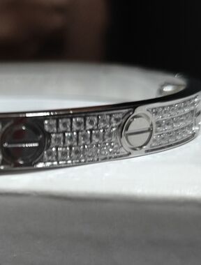 Silver Pavé Screw Motif Bangle Bracelet  Costume Cartie W/Screwdriver